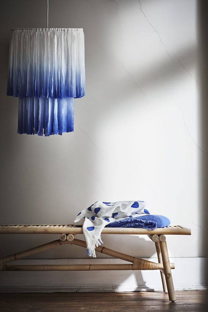 suspension fils bleue et blanche Ikea TÄNKVÄRD