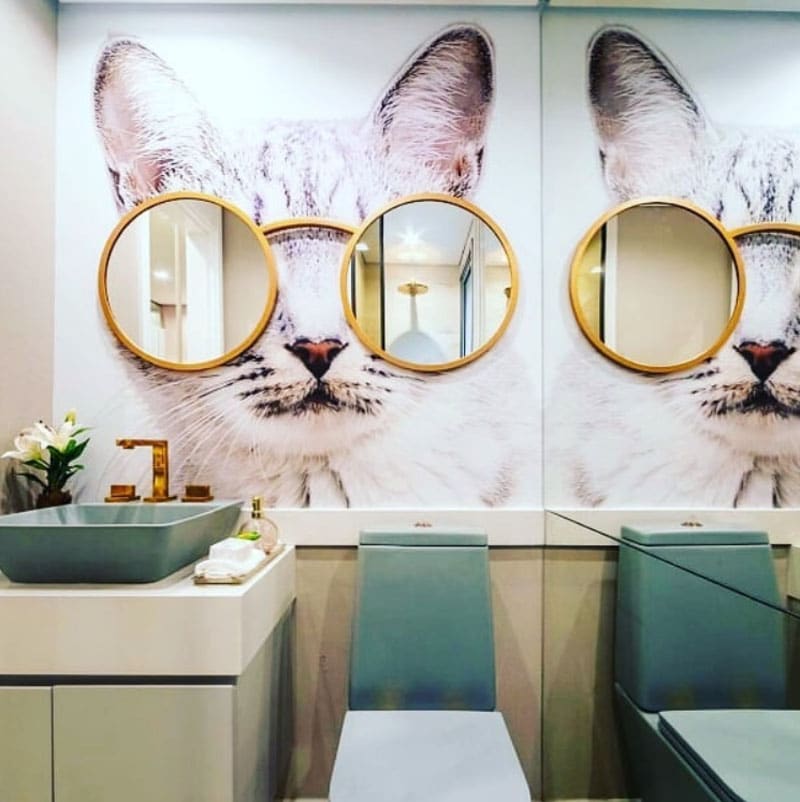salle de bain chat originale