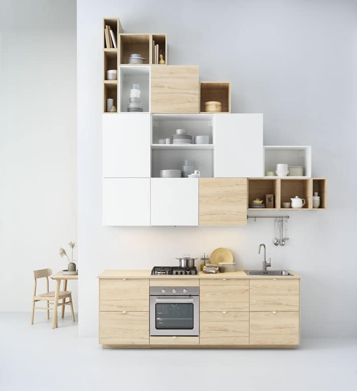 cuisine moderne blanc et bois ikea