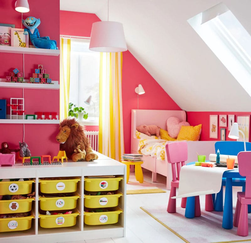 chambre enfant fille rose fushia