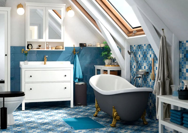 salle de bain bleue ikea