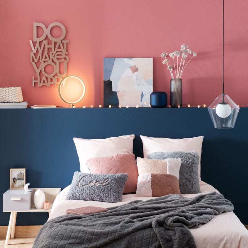 chambre cosy rose et bleue maisons du monde