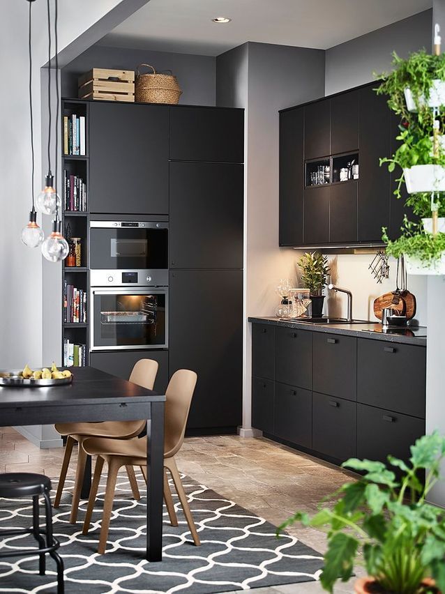 cuisine noire mat moderne ikea