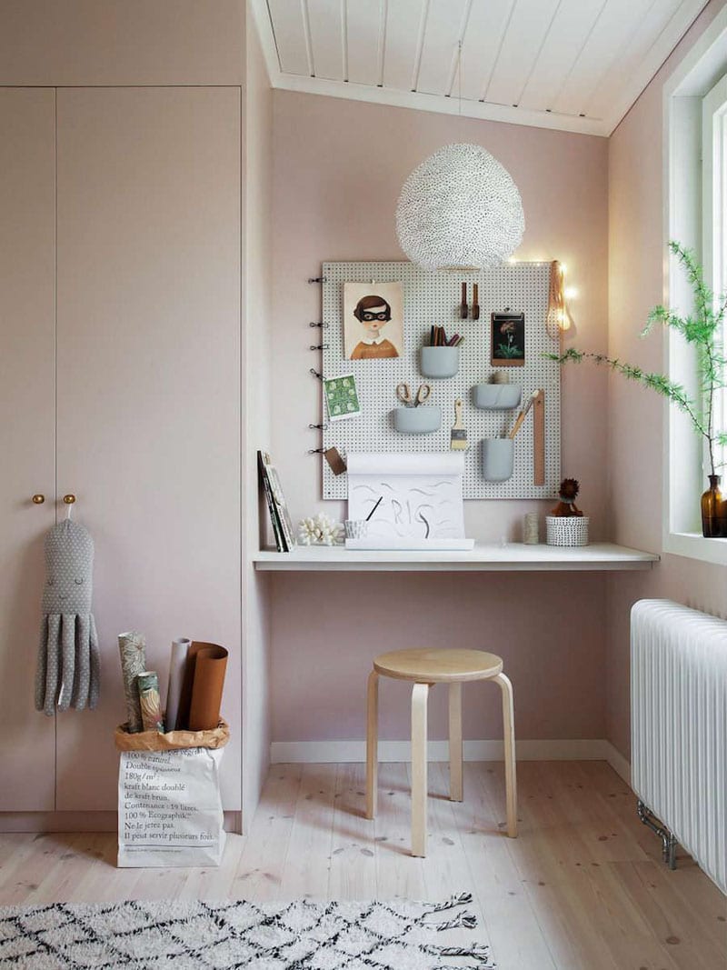 bureau pastel déco scandinave