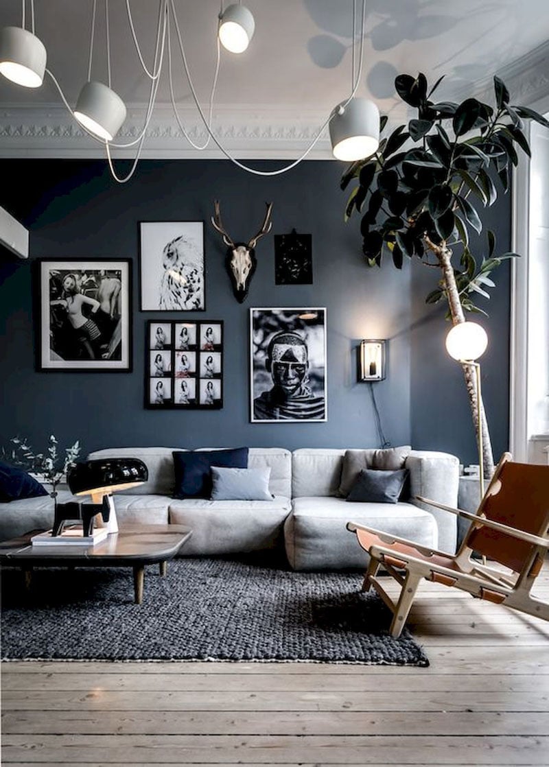 salon moderne bleu gris anthracite
