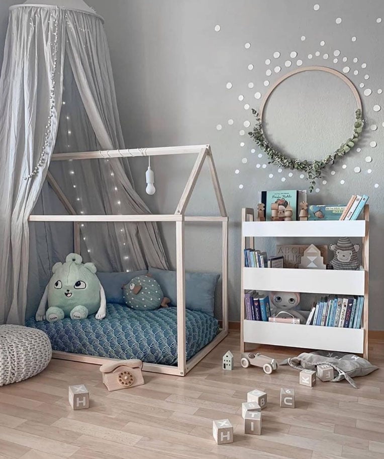 chambre enfant rose cabane