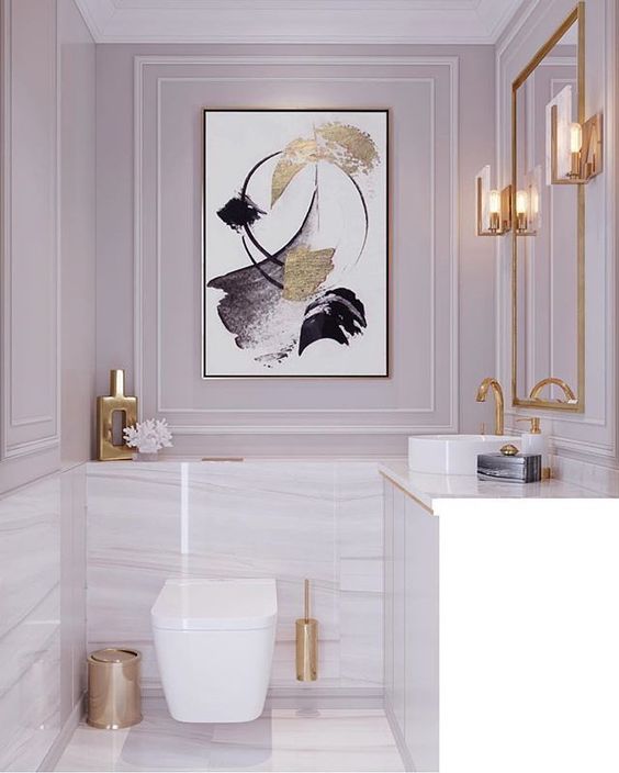 salle de bain élégante beige rosé