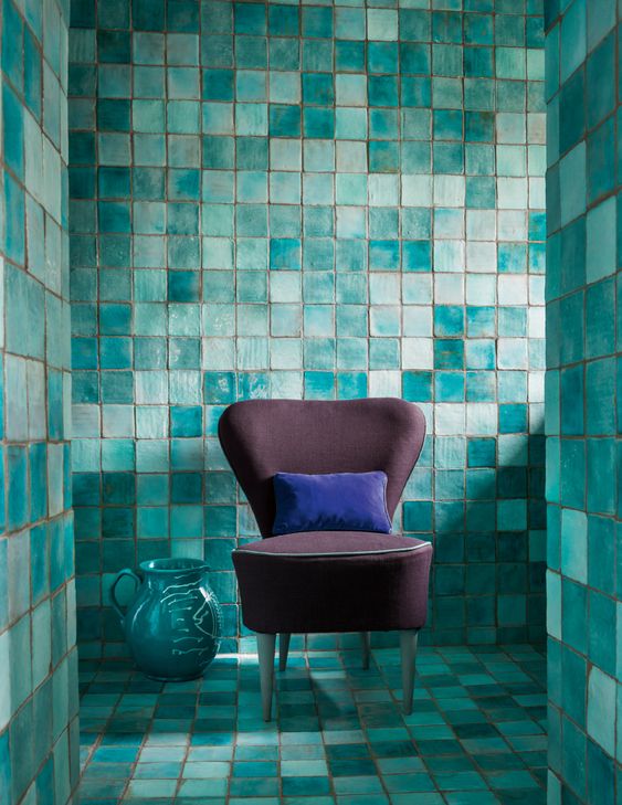 Salle de bain turquoise