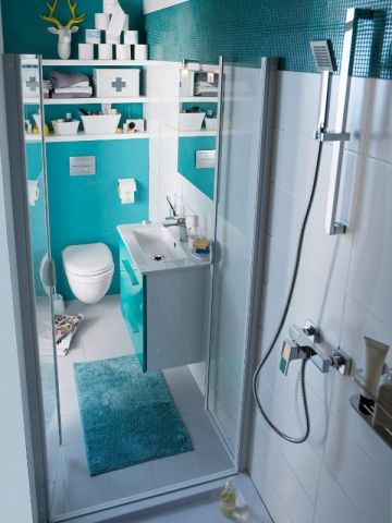 Salle de bain turquoise