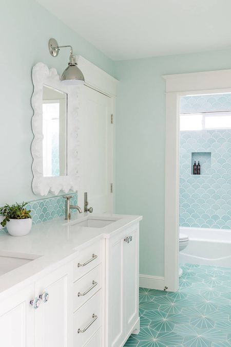 Salle de bain turquoise