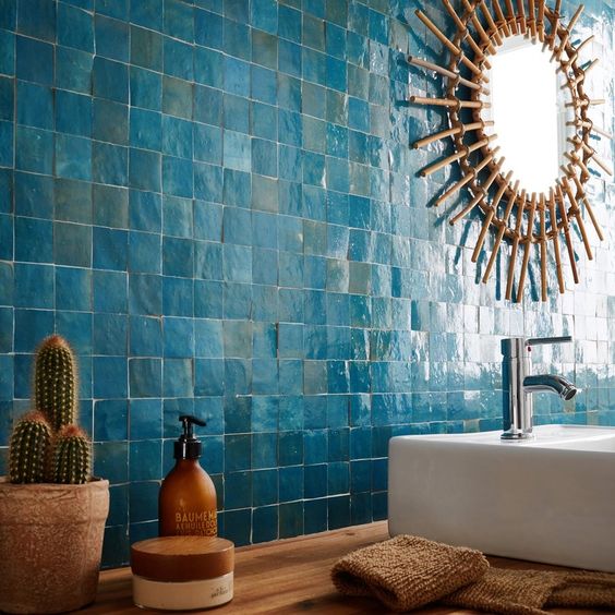 Salle de bain turquoise