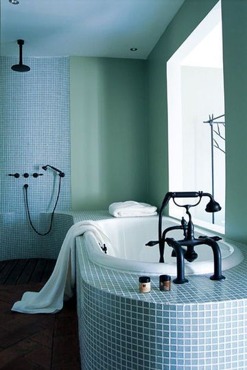 Salle de bain turquoise