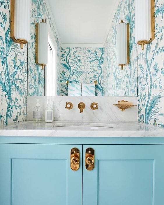 Salle de bain turquoise