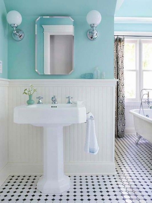 Salle de bain turquoise